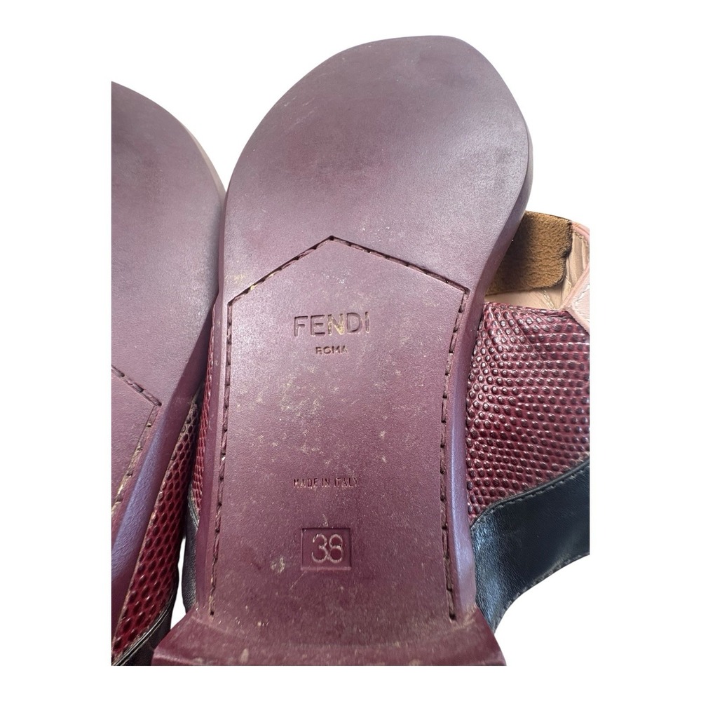 Fendi Roma Colorblock Leather Slide Sandals‎ Size 38 EU Made in Italy - Picture 12 of 12
